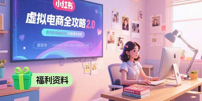 虚拟电商全攻略2.0，开店选品实操流程，账号定位、货源发布、笔记发布技巧-51网创资源