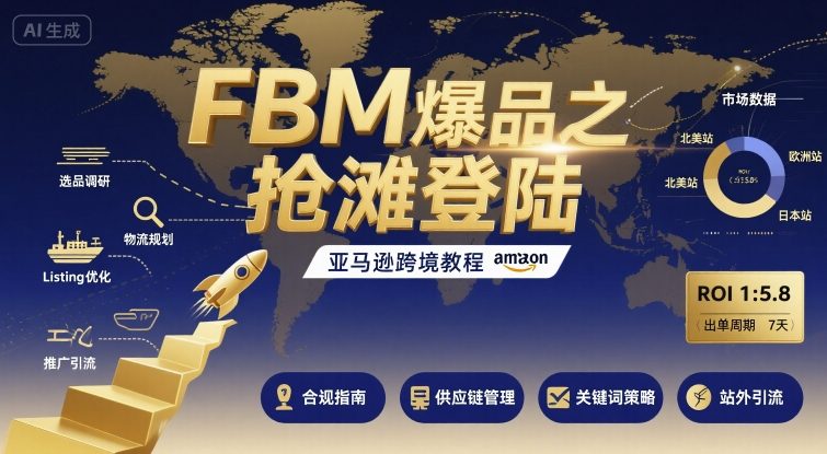 FBM爆品之抢滩登陆-亚马逊跨境教程-51网创资源