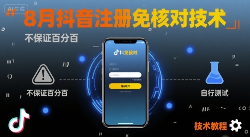 8月抖音注册免核对技术，不保证百分百，自测-51网创资源