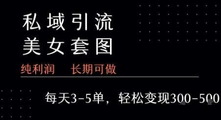 私域卖套图每天3-5单 每单利润99-2张+-51网创资源