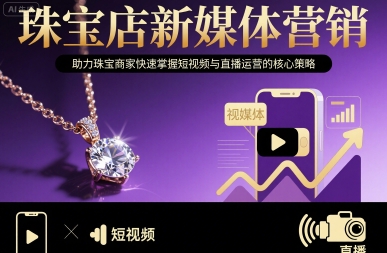 珠宝店新媒体营销，助力珠宝商家快速掌握短视频与直播运营的核心策略-51网创资源