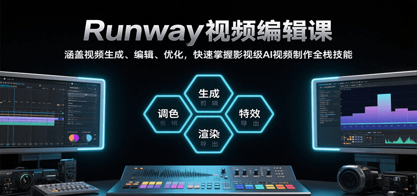 Runway视频编辑课，涵盖视频生成、编辑、优化，快速掌握影视级AI视频制作全栈技能-51网创资源