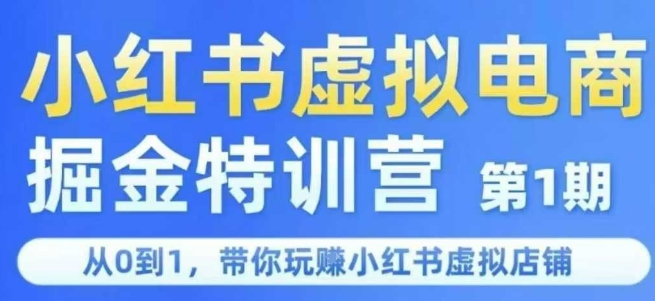 小红书虚拟电商掘金特训营第1期，从0到1，带你玩转小红书虚拟店铺-51网创资源