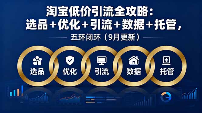 淘宝低价引流全攻略：选品＋优化＋引流＋数据＋托管，五环闭环(9月更新-51网创资源