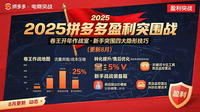 2025拼多多盈利突围战：卷王开年作战室，新手突围四大隐形技巧(更新8月-51网创资源