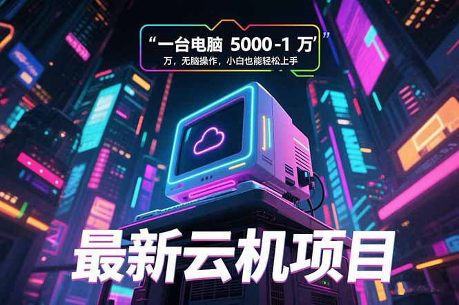 最新云机项目 一台电脑5000到10000 无脑操作小白也能轻松上手-51网创资源