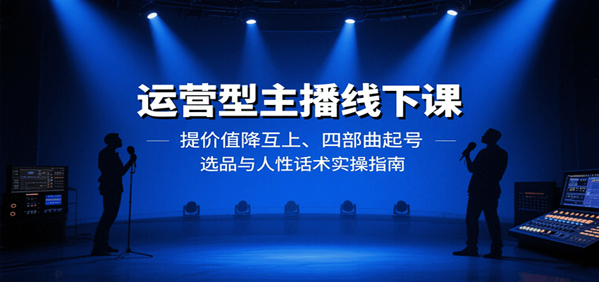 运营型主播线下课：提价值降互上、四部曲起号、选品与人性话术实操指南-51网创资源