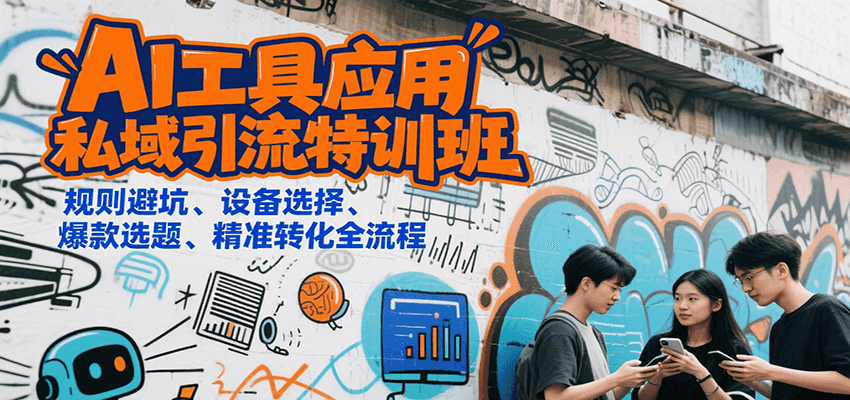 AI工具应用私域引流特训班，规则避坑、设备选择、爆款选题、精准转化全流程-51网创资源