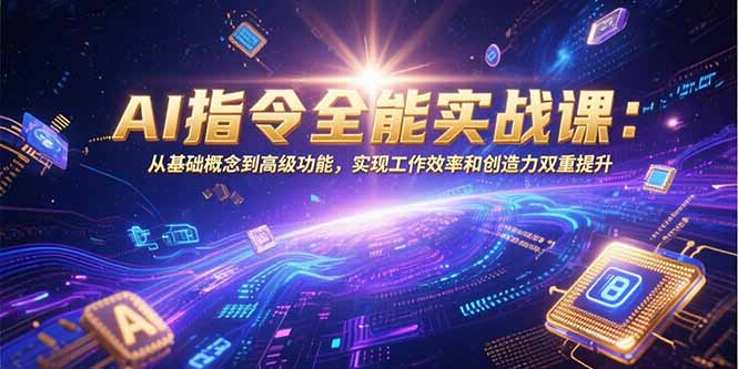 AI指令全能实战课：从基础概念到高级功能，实现工作效率和创造力双重提升-51网创资源
