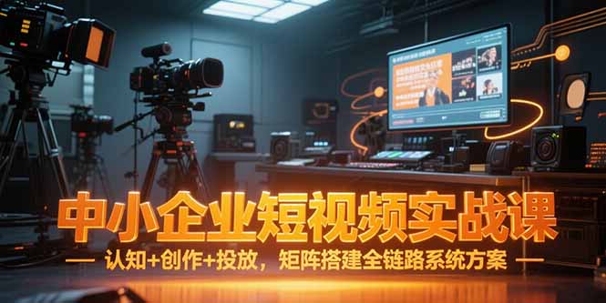 中小企业短视频实战课，认知+创作+投放，矩阵搭建全链路系统方案-51网创资源