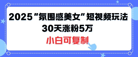 不露脸也能火！2025“氛围感美女”短视频玩法，30天涨粉5W小白可复制-51网创资源