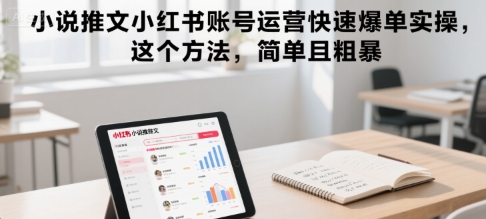 小说推文小红书账号运营快速爆单实操，这个方法，简单且粗暴-51网创资源