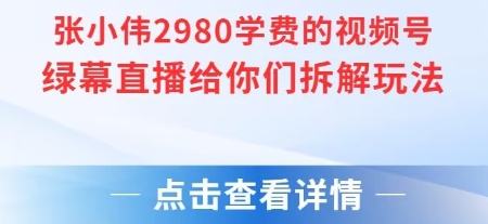 张小伟2980付费额视频号绿幕直播给你们拆解玩法-51网创资源