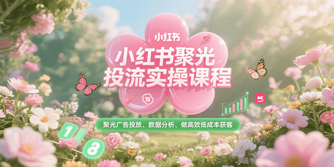 小红书聚光投流实操课程，聚光广告投放、数据分析、做高效低成本获客-51网创资源