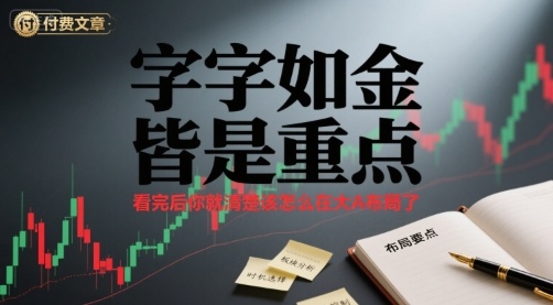付费文章：字字如金 皆是重点， 看完后 你就清楚该怎么在大A布局了-51网创资源