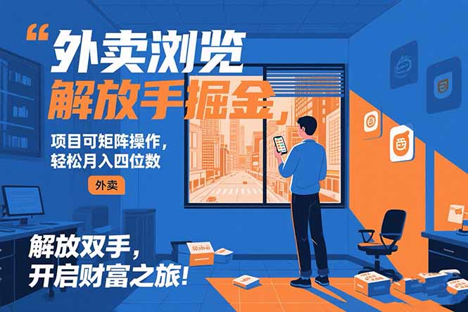 外卖浏览掘金项目 可矩阵操作 轻松日入500+-51网创资源