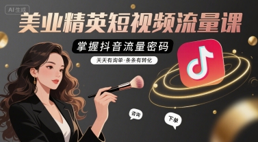 美业精英短视频流量课，掌握抖音流量密码，天天有询单，条条有转化-51网创资源