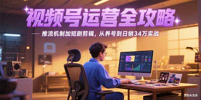 2025视频号运营全攻略，推流机制加短剧剪辑，从养号到日销34万实战-51网创资源