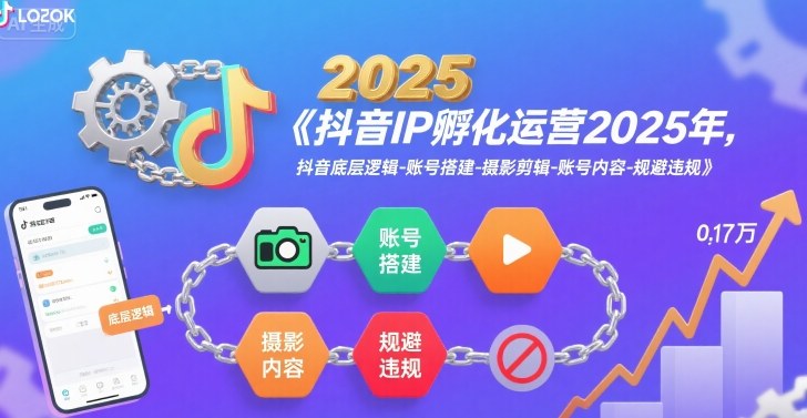 抖音IP孵化运营2025年，抖音底层逻辑-账号搭建-摄影剪辑-账号内容-规避违规-51网创资源