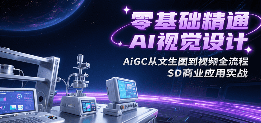 零基础精通AI视觉设计，AiGC从文生图到视频全流程，SD商业应用实战-51网创资源