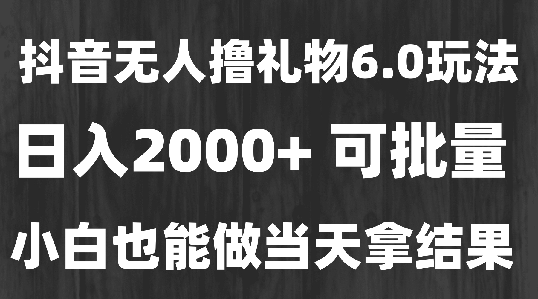最新风口暴力撸金技术，无人撸礼物，长期稳定 一天收益2000+，小白当天…-51网创资源
