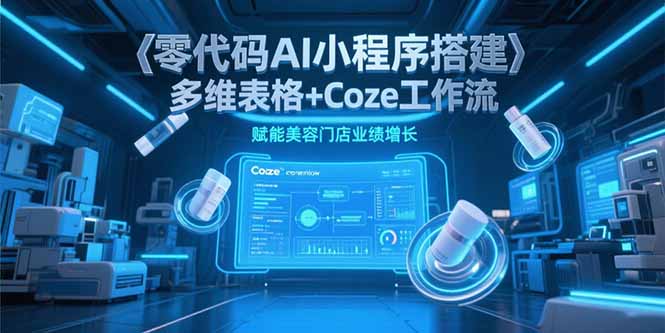 零代码AI小程序搭建，多维表格+Coze工作流，赋能美容门店业绩增长-51网创资源
