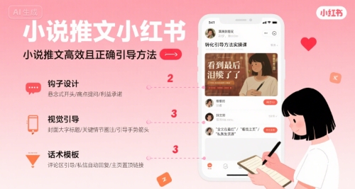 小说推文小红书高转化引导方法实操课，小说推文高效且正确引导方法-51网创资源