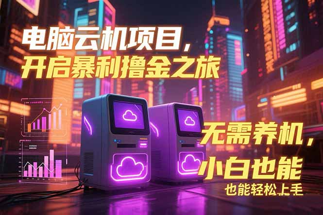 电脑云机项目 暴力撸金玩法，不需要养机 配置没有要求 单机100个窗口一…-51网创资源