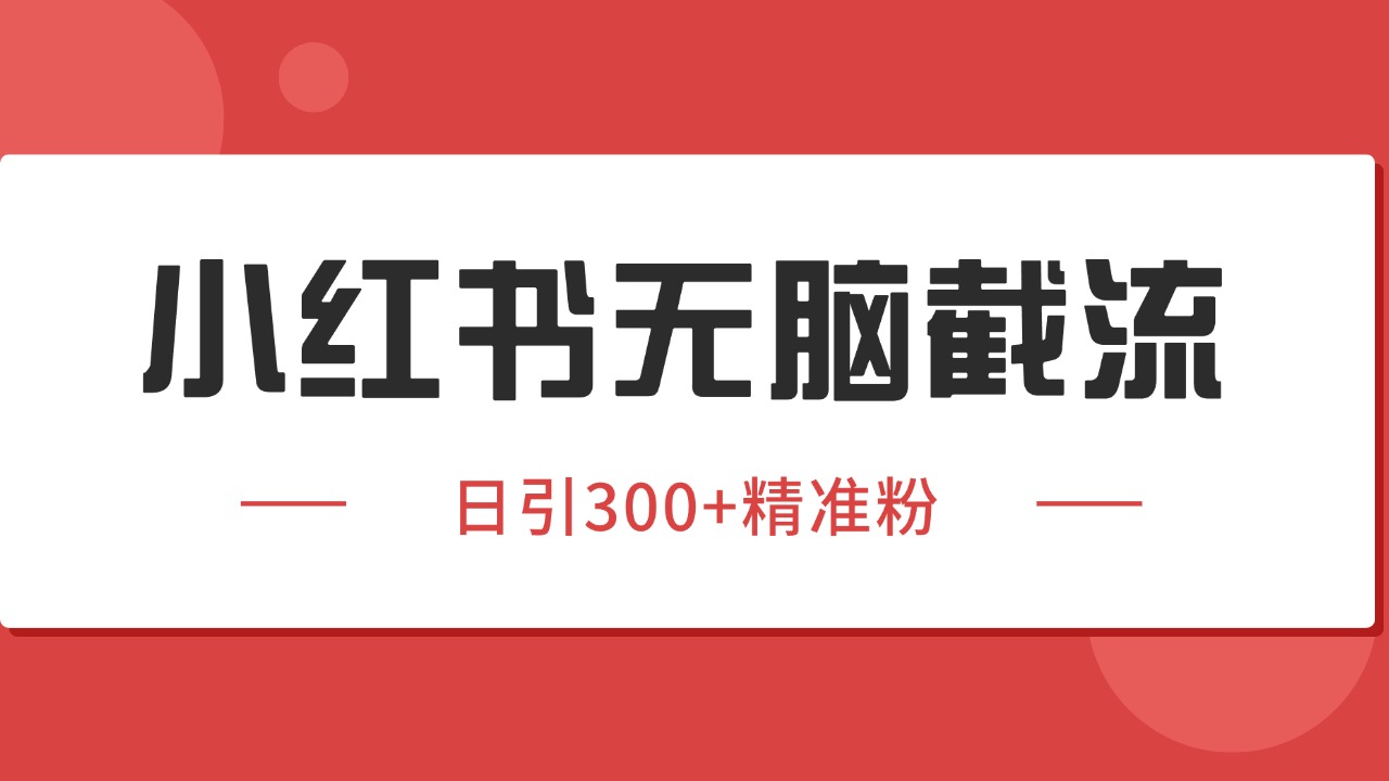 小红书截流同行客源，独家野路子获客玩法 日引200+暴力获客-51网创资源