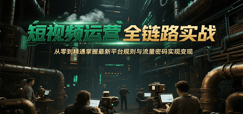 短视频运营全链路实战，从零到精通掌握最新平台规则与流量密码实现变现-51网创资源