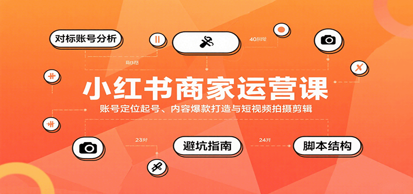 小红书商家运营课,账号定位起号、内容爆款打造与短视频拍摄剪辑-51网创资源