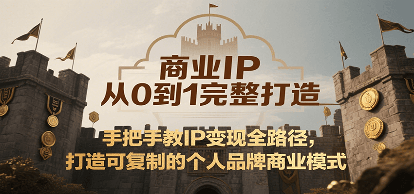 商业IP从0到1完整打造，手把手教IP变现全路径，打造可复制的个人品牌商业模式-51网创资源