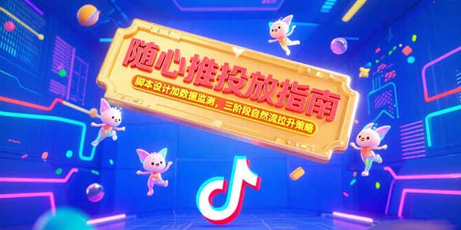 随心推投放指南，脚本设计加数据监测，三阶段自然流拉升策略-51网创资源