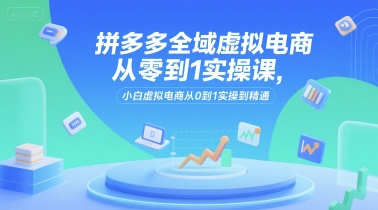 拼多多全域虚拟电商从零到1实操课，小白虚拟电商从0到1实操到精通-51网创资源
