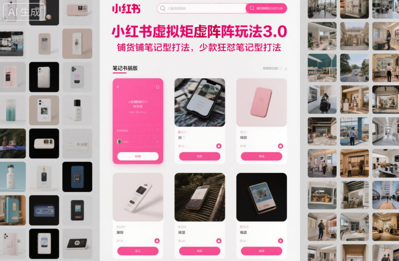 1047-小红书虚拟矩阵玩法3.0，铺货铺笔记型打法，少款狂怼笔记型打法-51网创资源