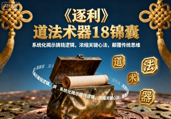 《逐利》道法术器18锦囊，系统化揭示搞钱逻辑，浓缩关键心法，颠覆传统思维-51网创资源