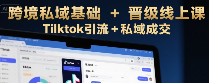 跨境私域基础+晋级线上课，Tilktok引流+私域成交-51网创资源