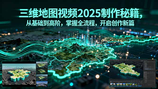 三维地图视频2025制作秘籍，从基础到高阶，掌握全流程，开启创作新篇-51网创资源