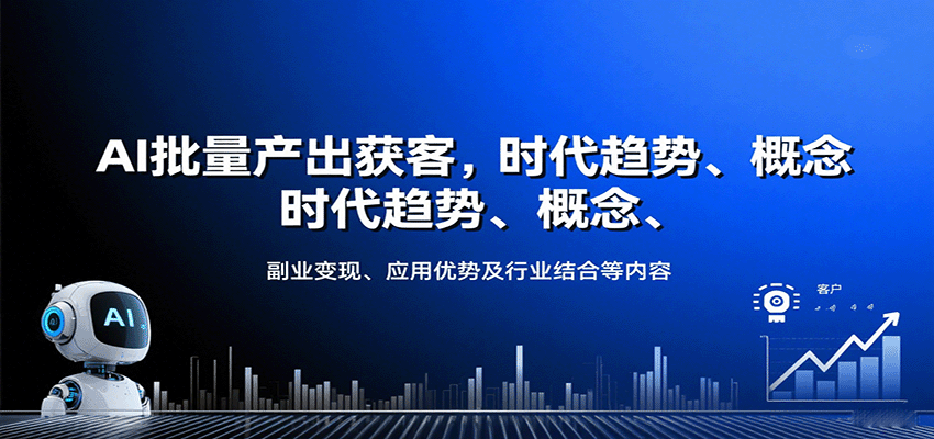 AI批量产出获客，时代趋势、概念、副业变现、应用优势及行业结合等内容-51网创资源