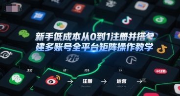 新手低成本从0到1注册并搭建多账号全平台矩阵操作教学,手机号-邮箱-IP-工具-51网创资源