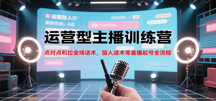 运营型主播训练营，点对点和拉全场话术，留人话术等直播起号全流程(更新7月)-51网创资源