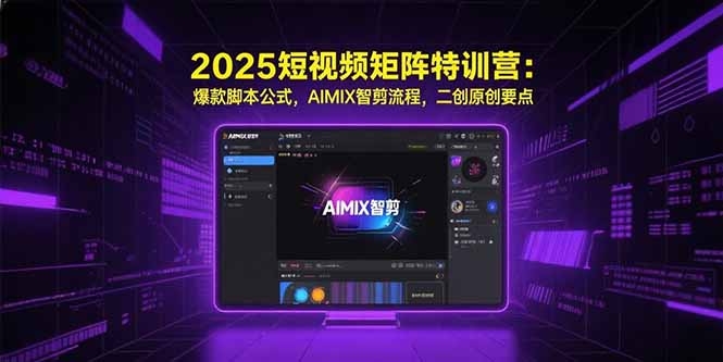 2025短视频矩阵特训营:爆款脚本公式,AIMIX智剪流程,二创原创要点-51网创资源