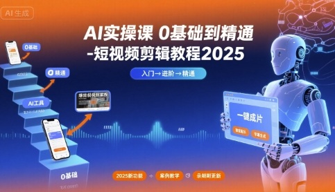 AI实操课0基础到精通-短视频剪辑教程2025-51网创资源