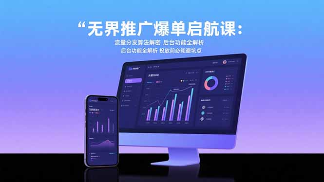 无界推广爆单启航课:流量分发算法解密 后台功能全解析 投放前必知避坑点-51网创资源