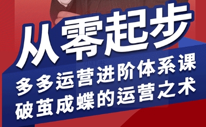 拼多多运营进阶系统课，从零起步，多多运营进阶体系课，破茧成蝶的运营之术-51网创资源