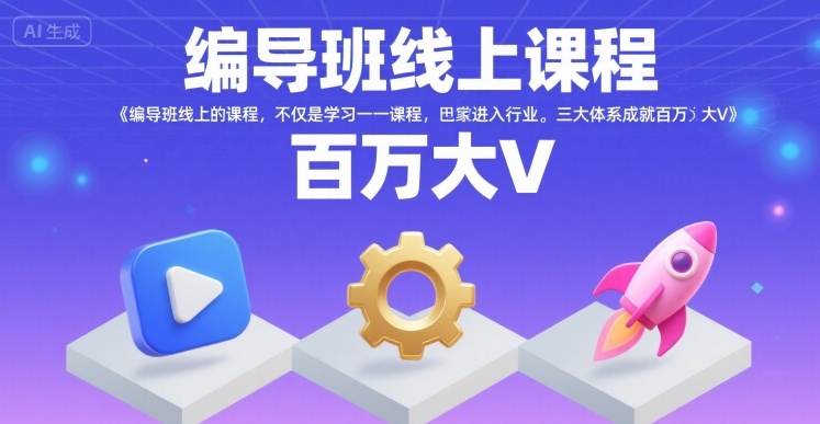 编导班线上课程，不仅是学习一门课程，更是进入一个行业，三大体系成就百万大V-51网创资源