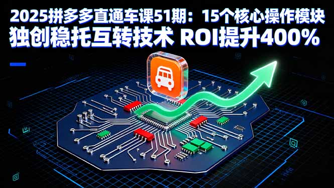 2025拼多多直通车课51期:15个核心操作模块 独创稳托互转技术 ROI提升400%-51网创资源