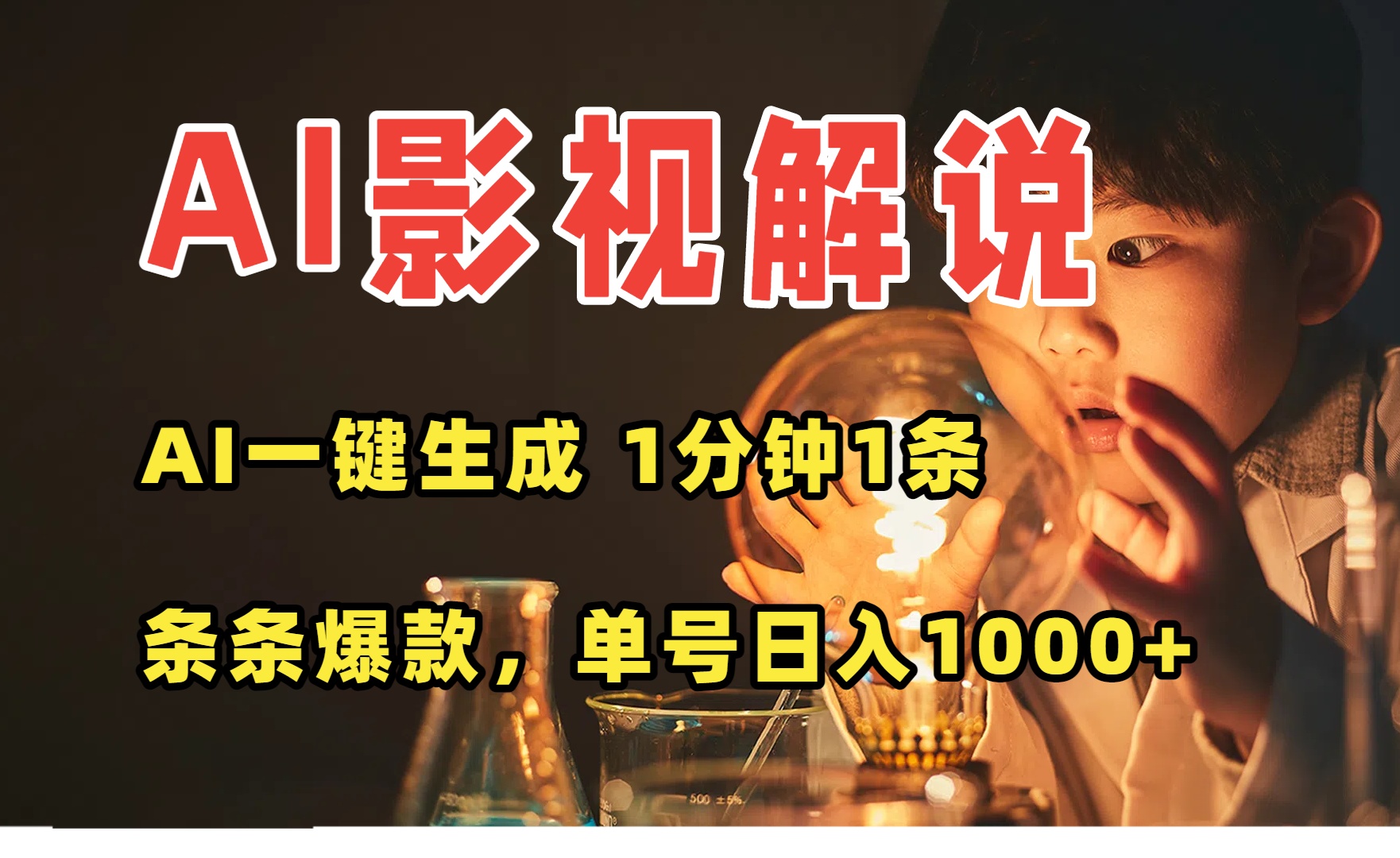 AI一键生成影视解说视频，无需剪辑1分钟1条，条条爆款，多平台变现日入…-51网创资源