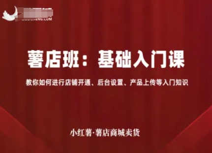 小红薯薯店商城卖货，基础入门课，教你如何进行店铺开通、后台设置、产品上传等入门知识-51网创资源