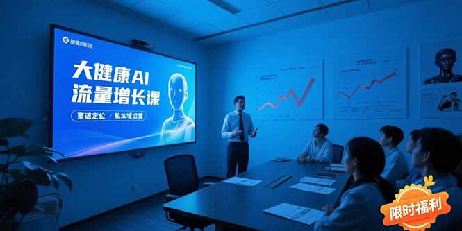 大健康AI流量增长课8.0，赛道定位方法论，AI数字人内容生产，私域转化运营-51网创资源